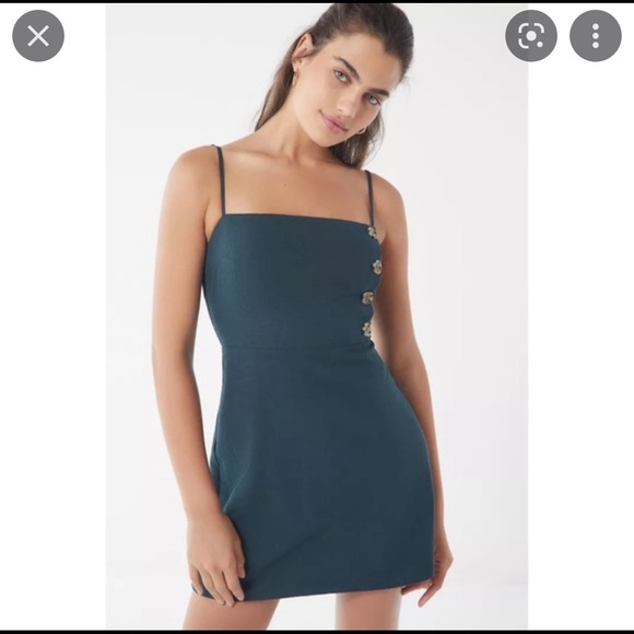 UO Riley Button-Down Linen Mini Dress - Picture 1 of 11